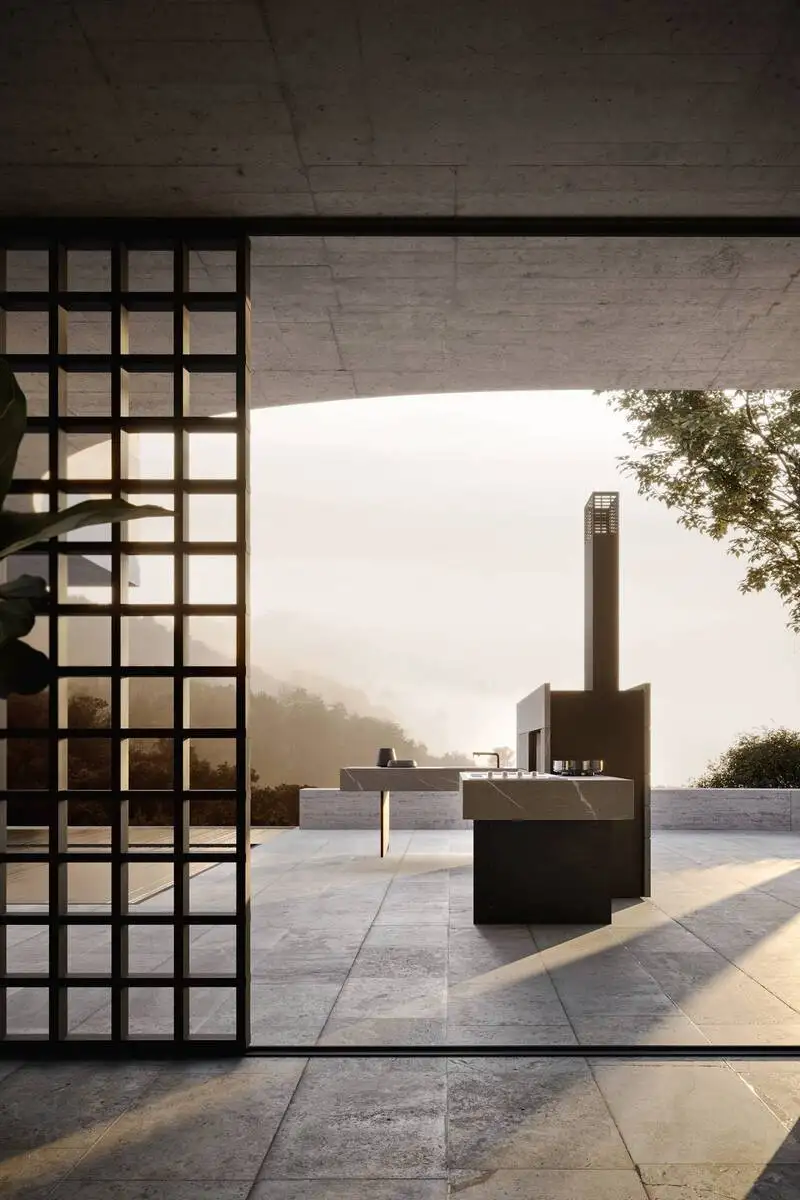 Cuisine d'ext�rieur en pierre...