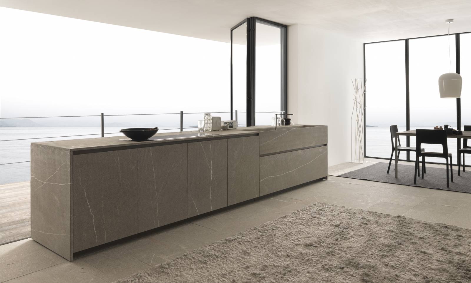 Plan de travail design haut de gamme moderne pierre naturelle