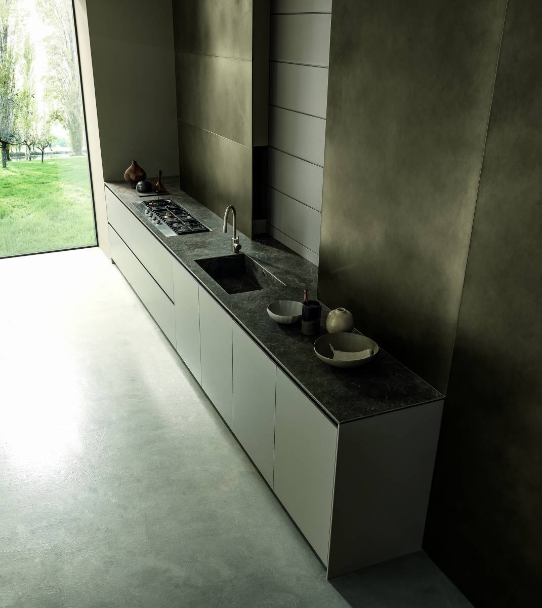 Cuisine avec armoires en miltech 